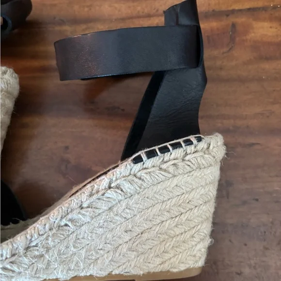 EUC Vince Black Leather Espadrilles - Picture 4 of 9
